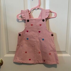 Pink Heart-Patterned Kids Casual Dress